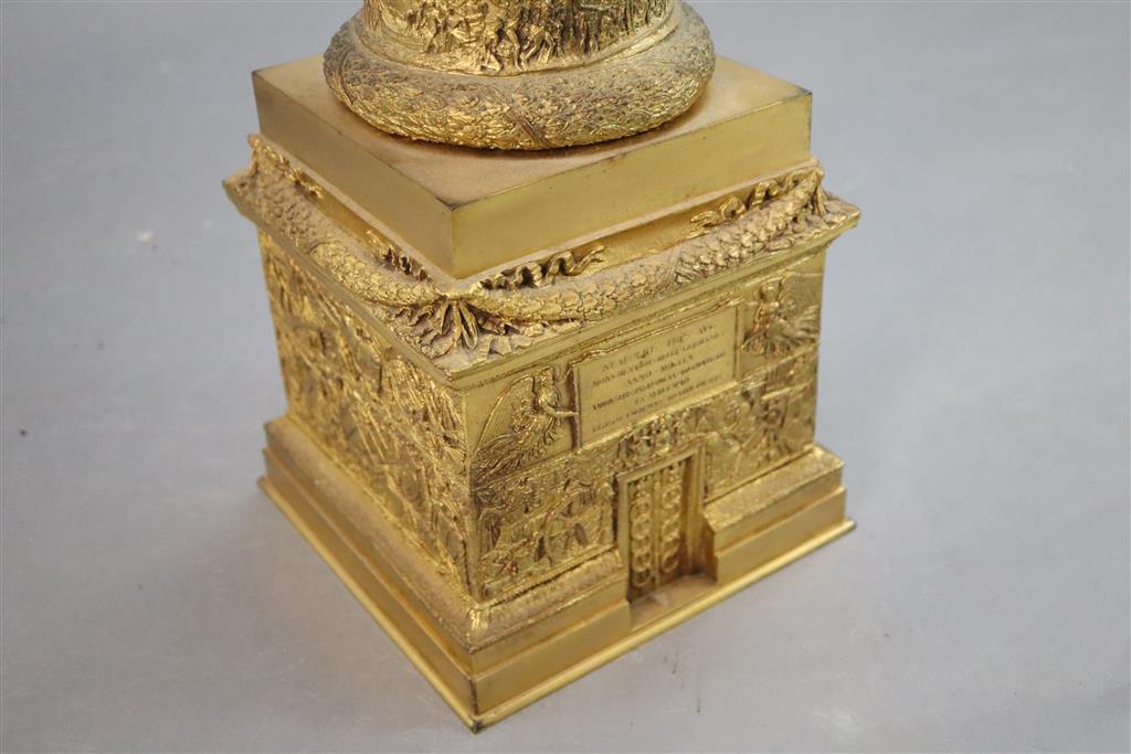 A French ormolu model of The Colonne Vendôme, H.52in. D.8in.